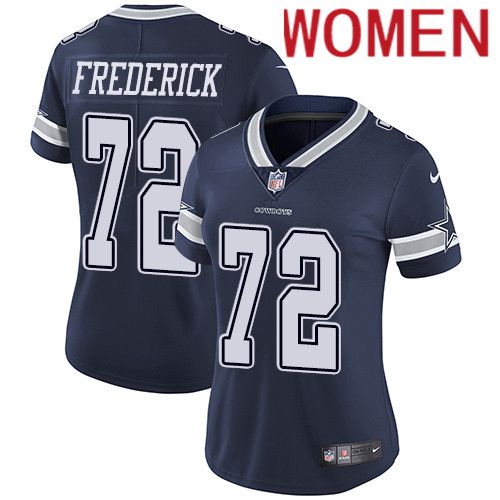 Women Dallas Cowboys #72 Travis Frederick Nike Navy Vapor Limited NFL Jersey->women nfl jersey->Women Jersey